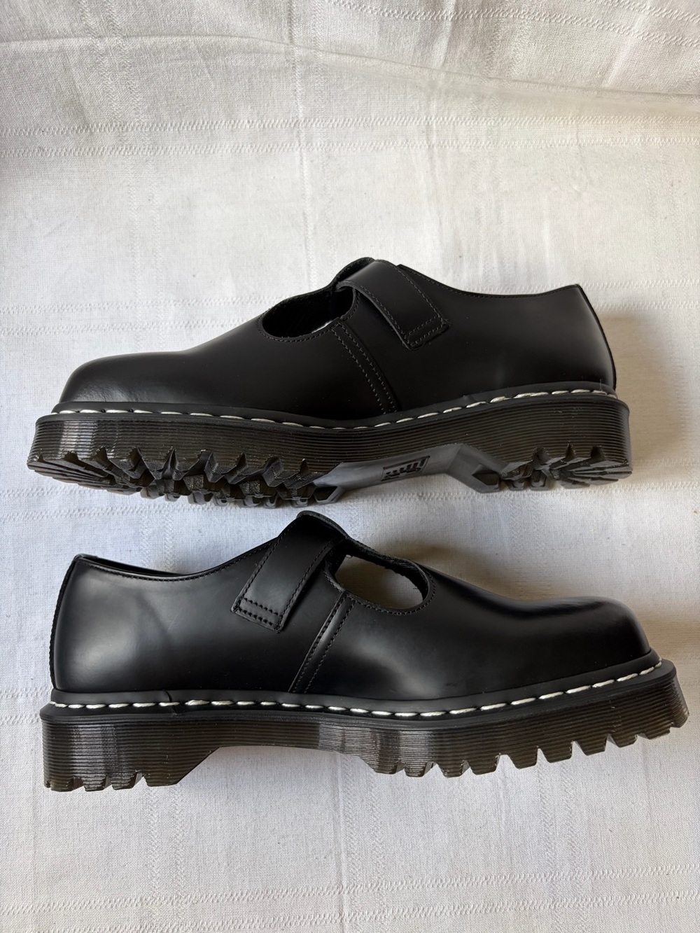Dr. Martens Black Mary Jane Polley Bex Flats Buckle Leather Shoes Men's Size 11 - Picture 6 of 7